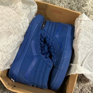 Blue high top vans